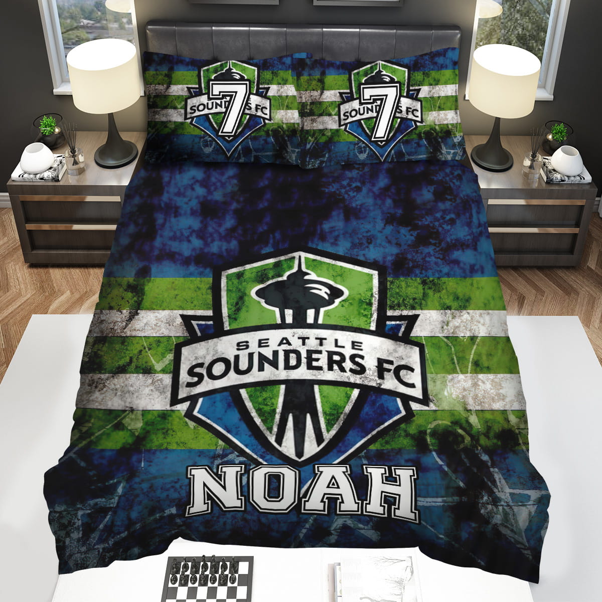 MLS Seattle Sounders FC 1 Logo 3D Personalized Decorative Bedding Sets with Duvet Cover Flatsheet Pillowcase