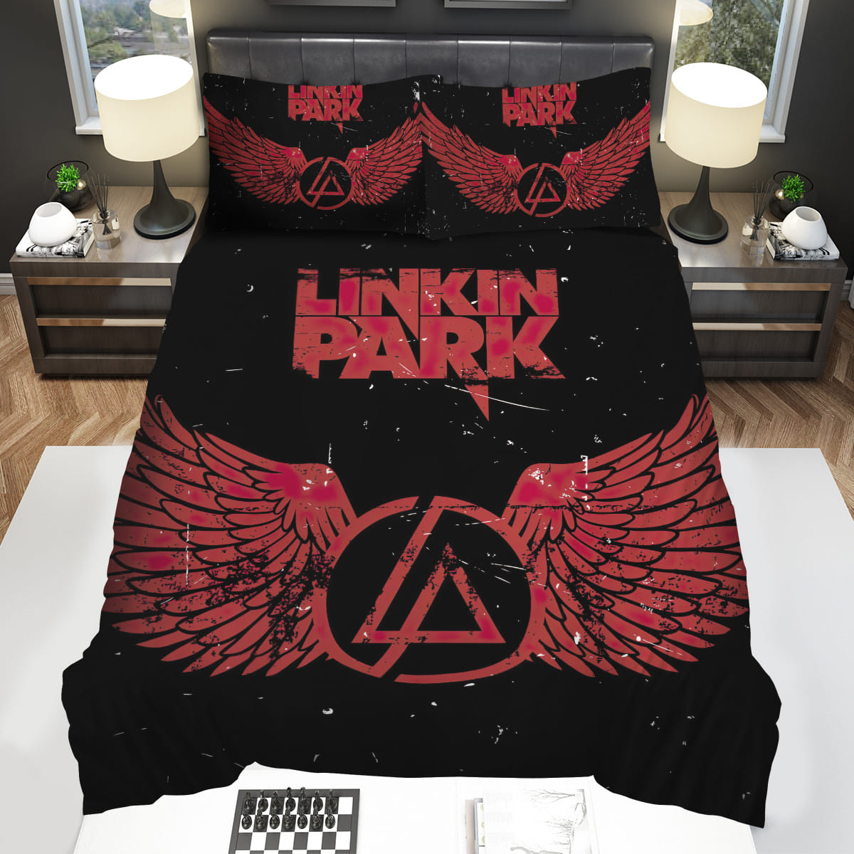 Linkin Park Wings Symbol Decorative Bedding Sets with Duvet Cover Flatsheet Pillowcase