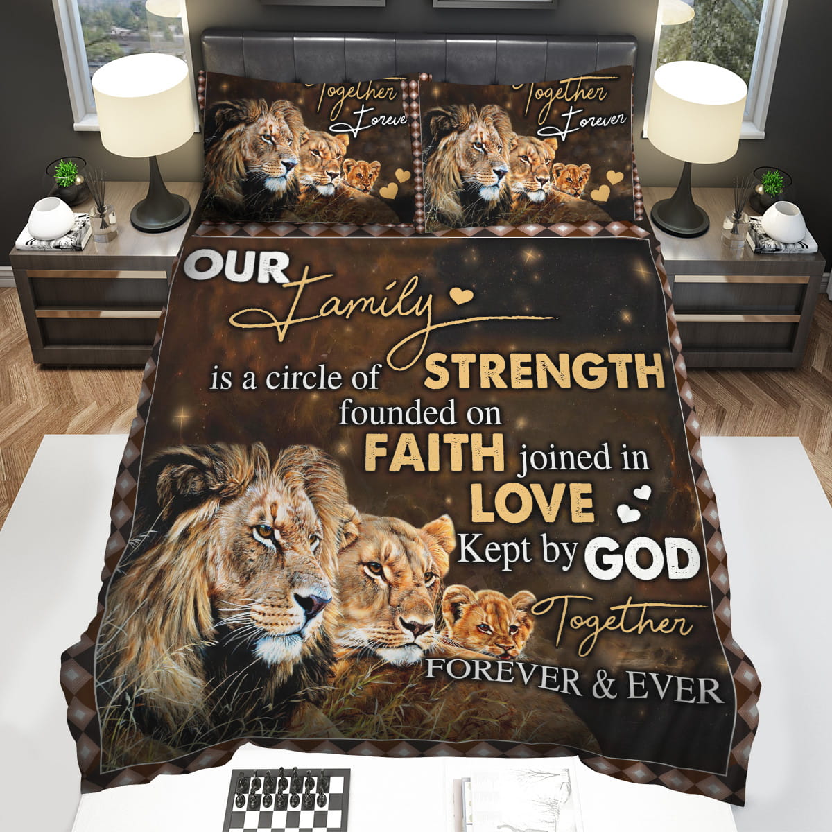 Lion Family Together Forever And Evers Bedding Sets Gift For Christmas Thanksgiving Halloween