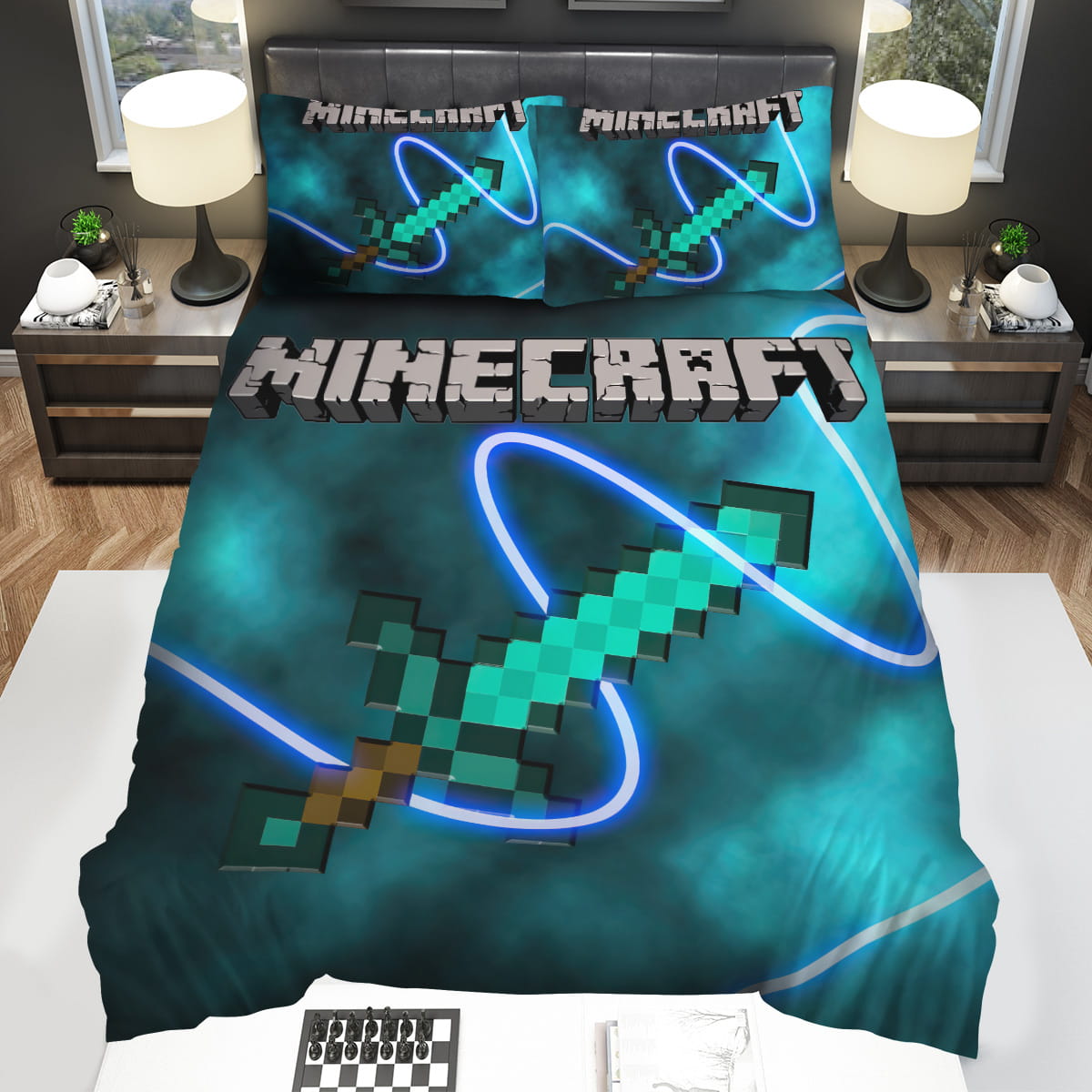 Minecraft The Diamond Swords Bedding Sets Gift For Christmas Birthday Thanksgiving