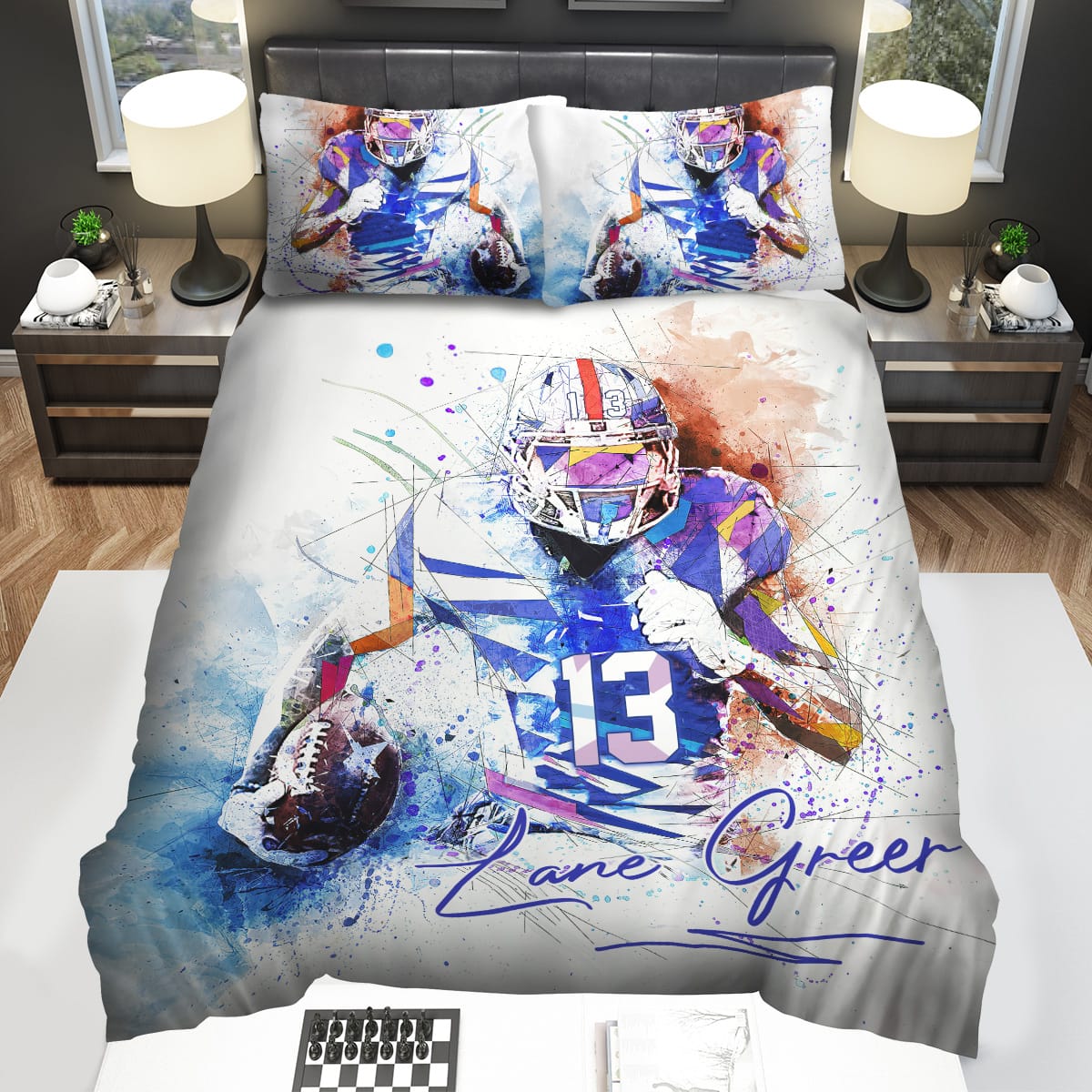 Football Player Custom Name Bedding Sets Duvet Cover Flatsheet Pillowcase