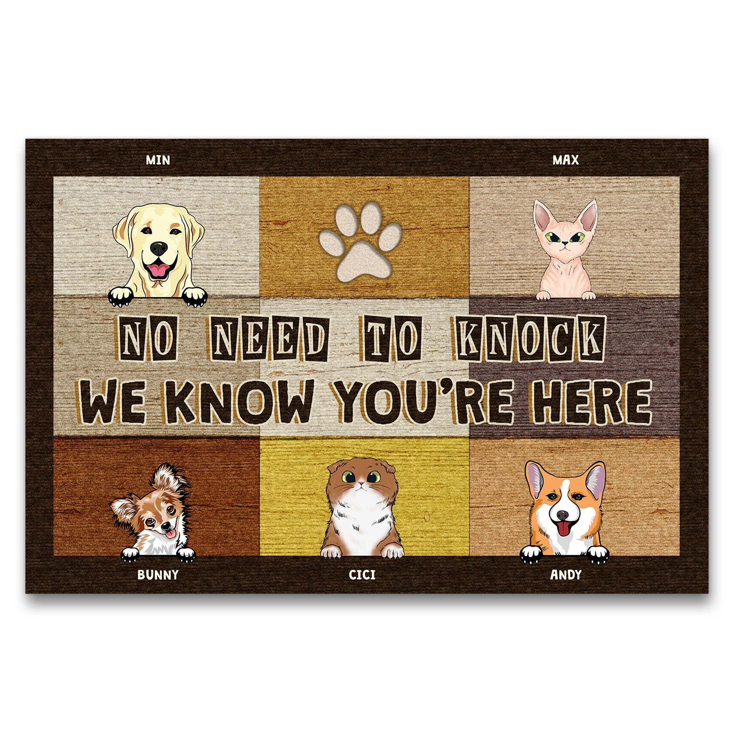 Pet Lovers No Need To Knock We Know You'Re Here Custom Doormat
