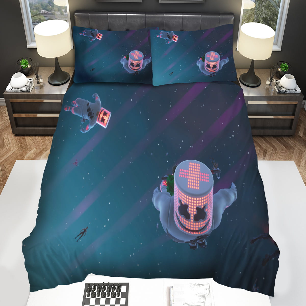 Marshmello Fortnite Decorative Bedding Sets with Duvet Cover Flatsheet Pillowcase