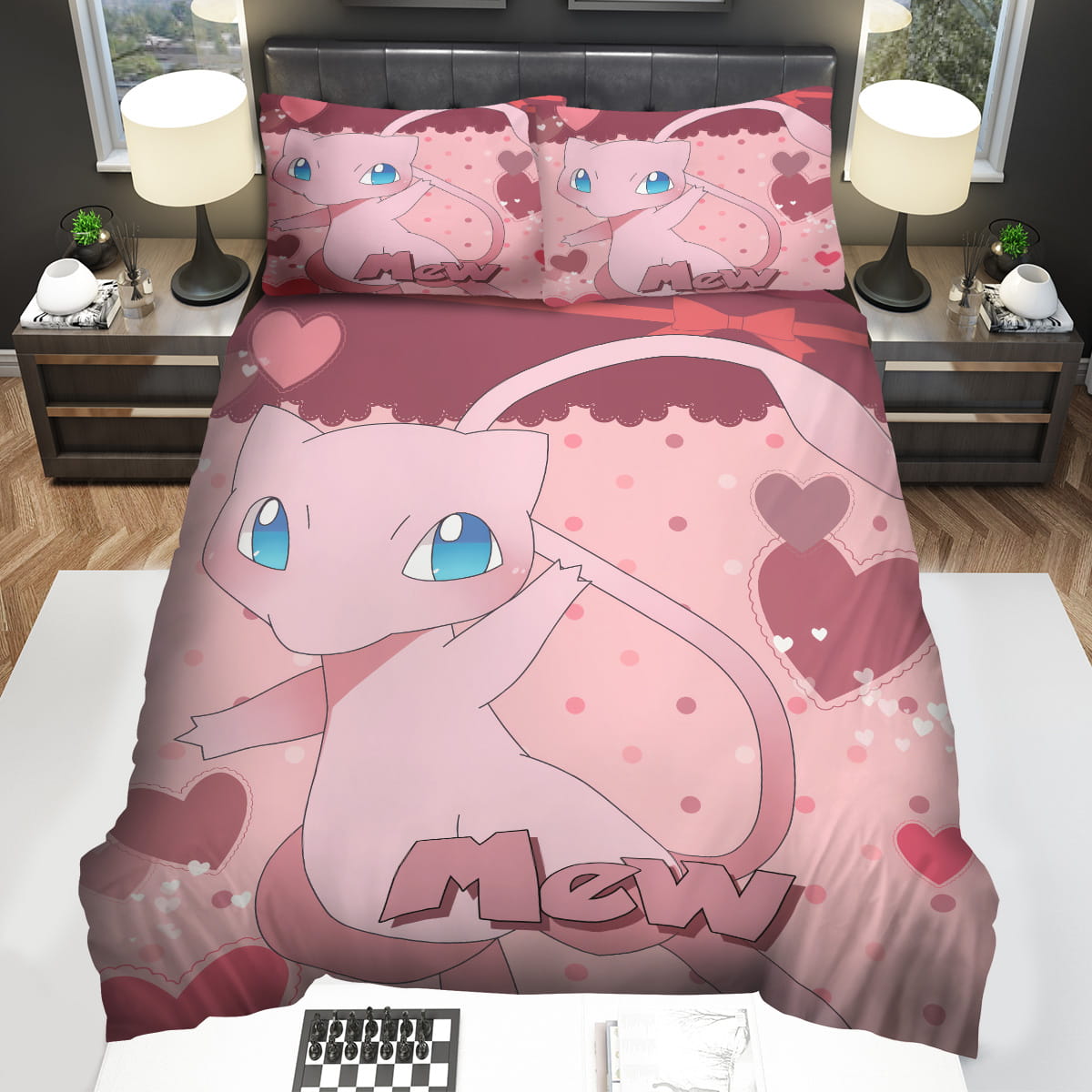 Mew Hearts Polka Dot Bedding Sets Duvet Cover Flatsheet Pillowcase