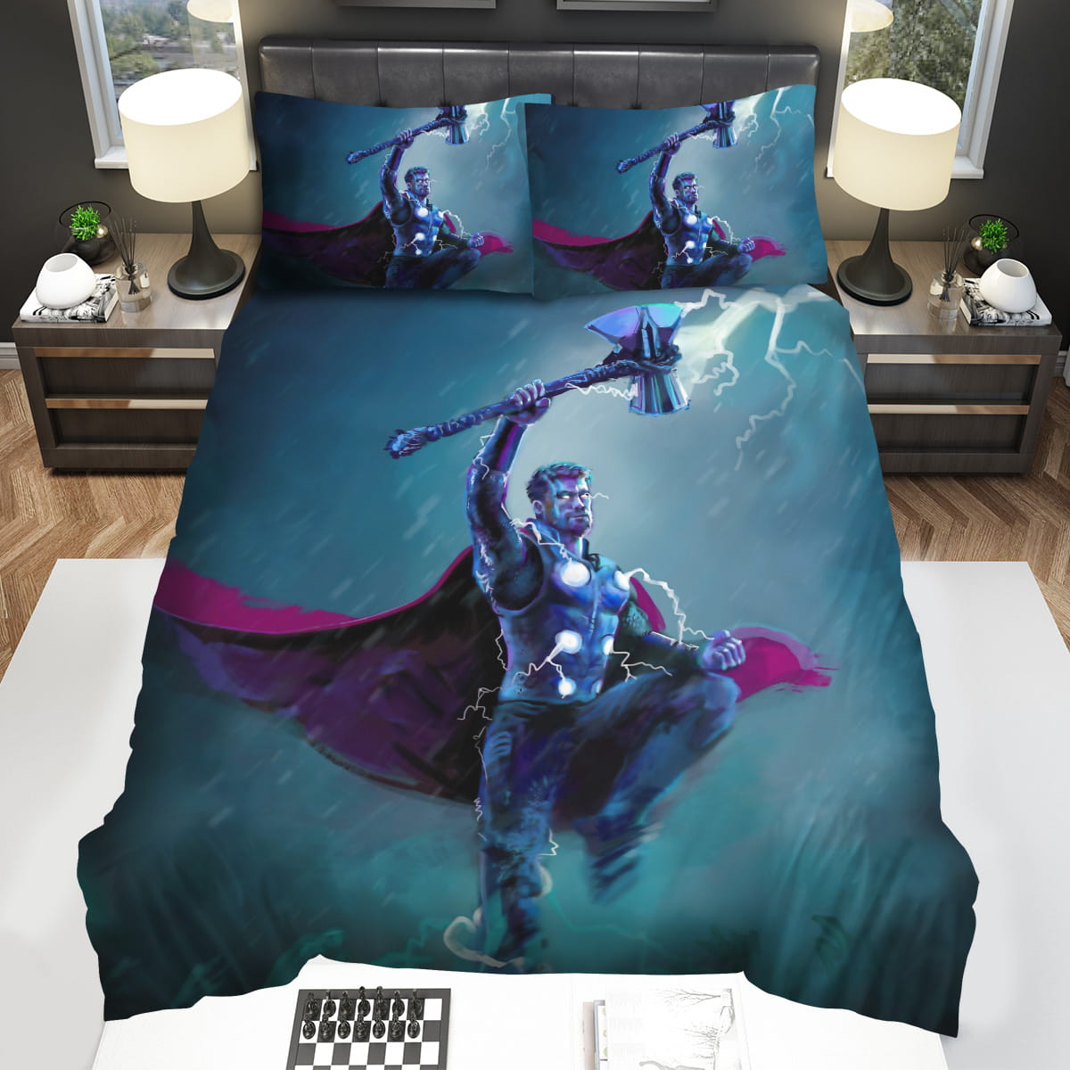 Marvel Thor Flying With Stormbreak In Digital Paintings Decorative Bedding Sets with Duvet Cover Flatsheet Pillowcase