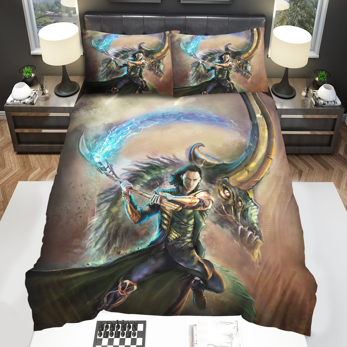 Marvel Loki And His Scepter Artwork Bedding Sets Duvet Cover Flatsheet Pillowcase
