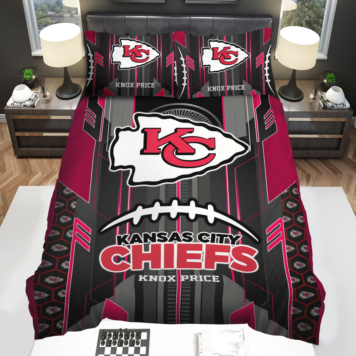 Kansas City Chiefs Custom Name Bedding Sets Gift For Christmas Birthday Thanksgiving