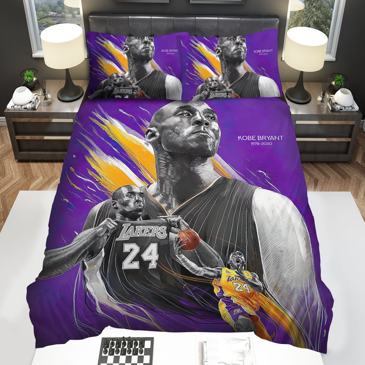 Kobe Bryant On Courts Bedding Sets Gift For Christmas Birthday Thanksgiving