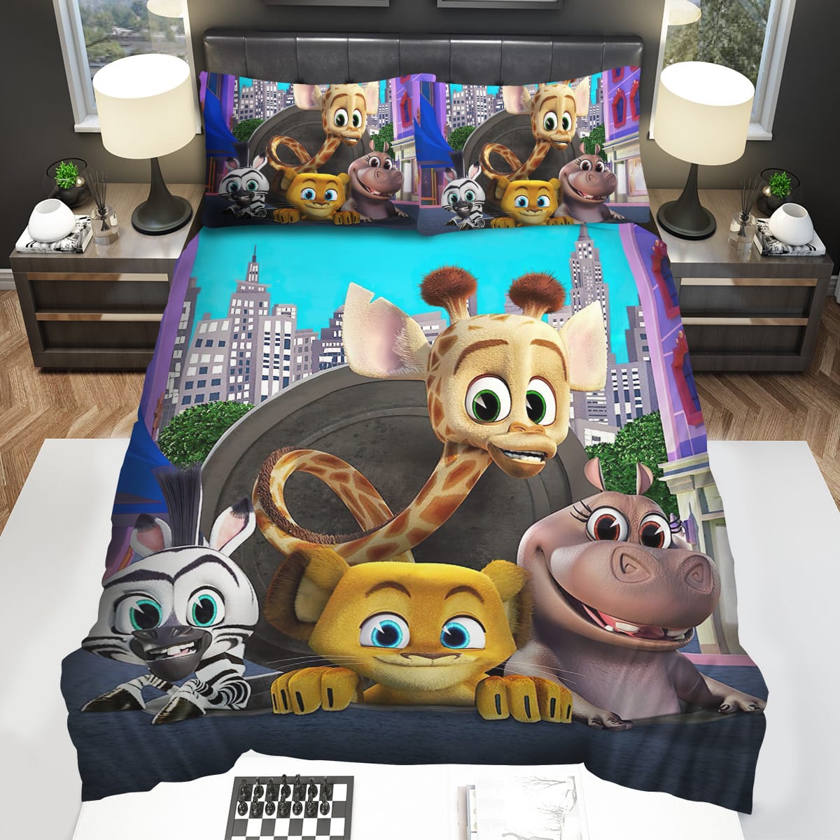 Madagascar A Little Wild Season 3 Poster Bedding Sets Gift For Christmas Thanksgiving Halloween