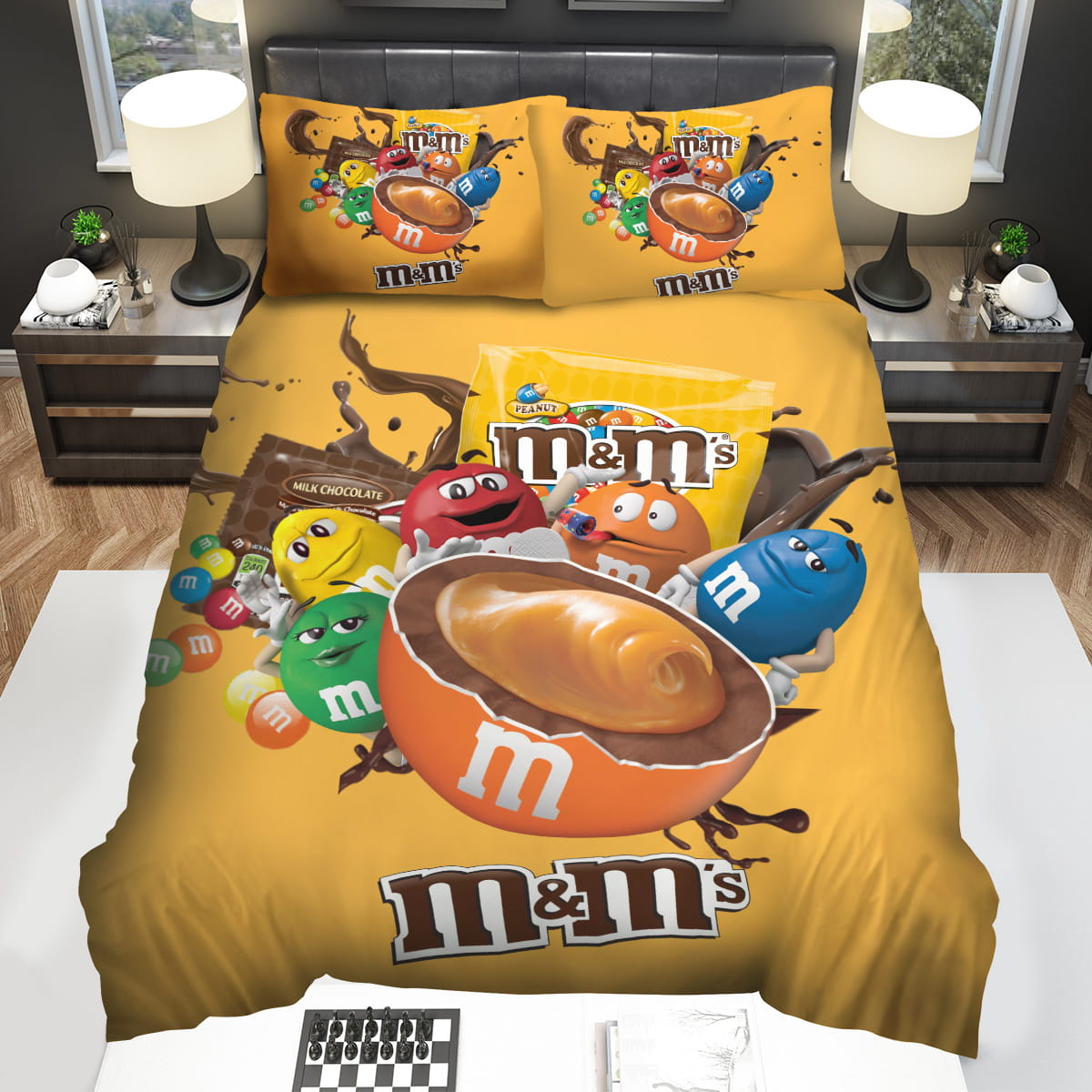 M&Ms Milk Chocolate Bedding Sets Gift For Christmas Birthday Thanksgiving