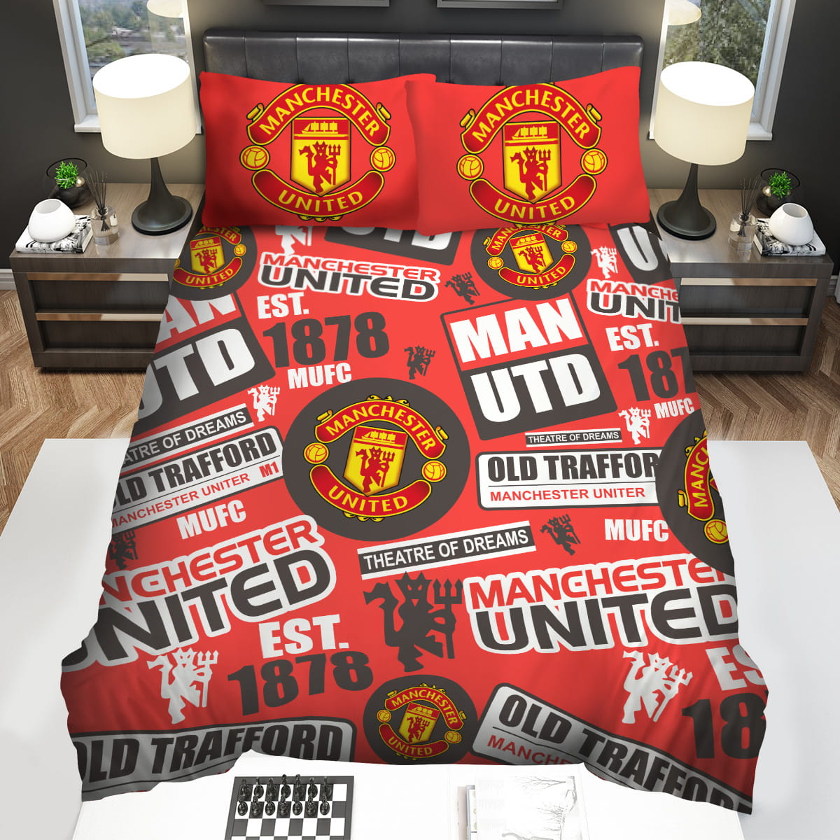 Manchester United Decorative Bedding Sets with Duvet Cover Flatsheet Pillowcase