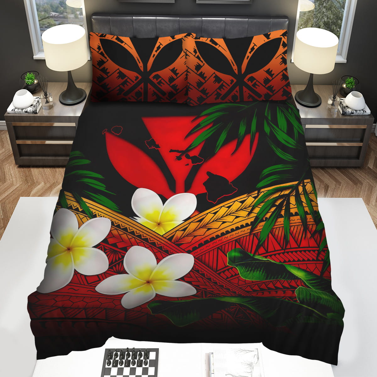 Kanaka Maoli Polynesian Plumeria Banana Leaves Hawaiians Bedding Sets Duvet Cover Flatsheet Pillowcase