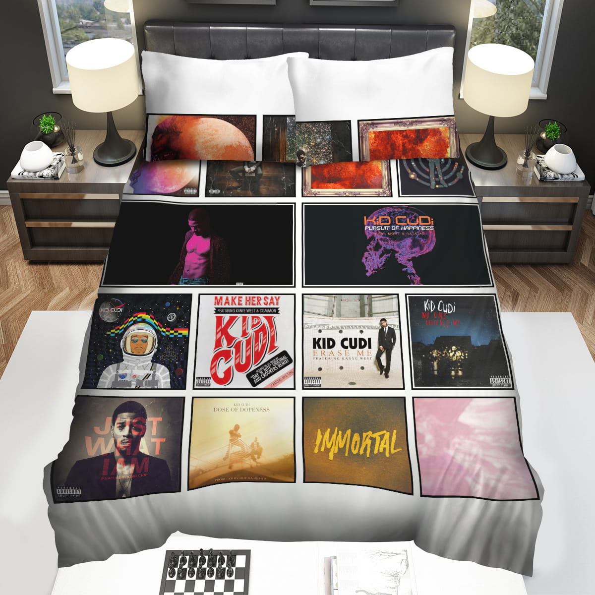 Kid Cudi Album Covers Bedding Sets Gift For Christmas Thanksgiving Halloween