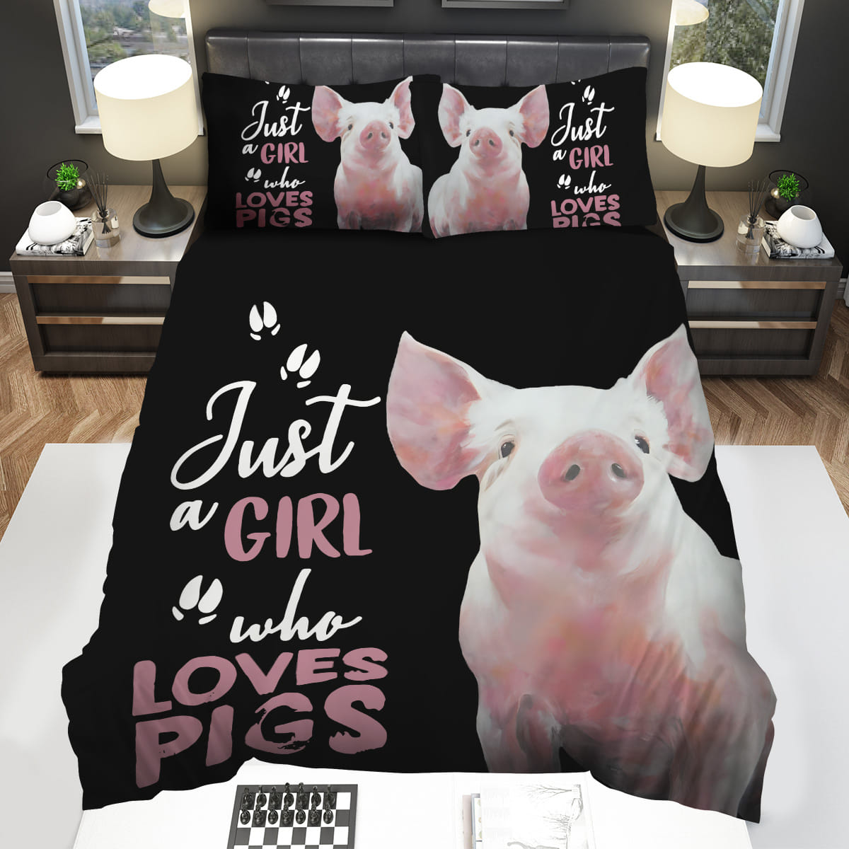 Just A Girl Who Loves Pig Bedding Sets Gift For Christmas Birthday Thanksgiving