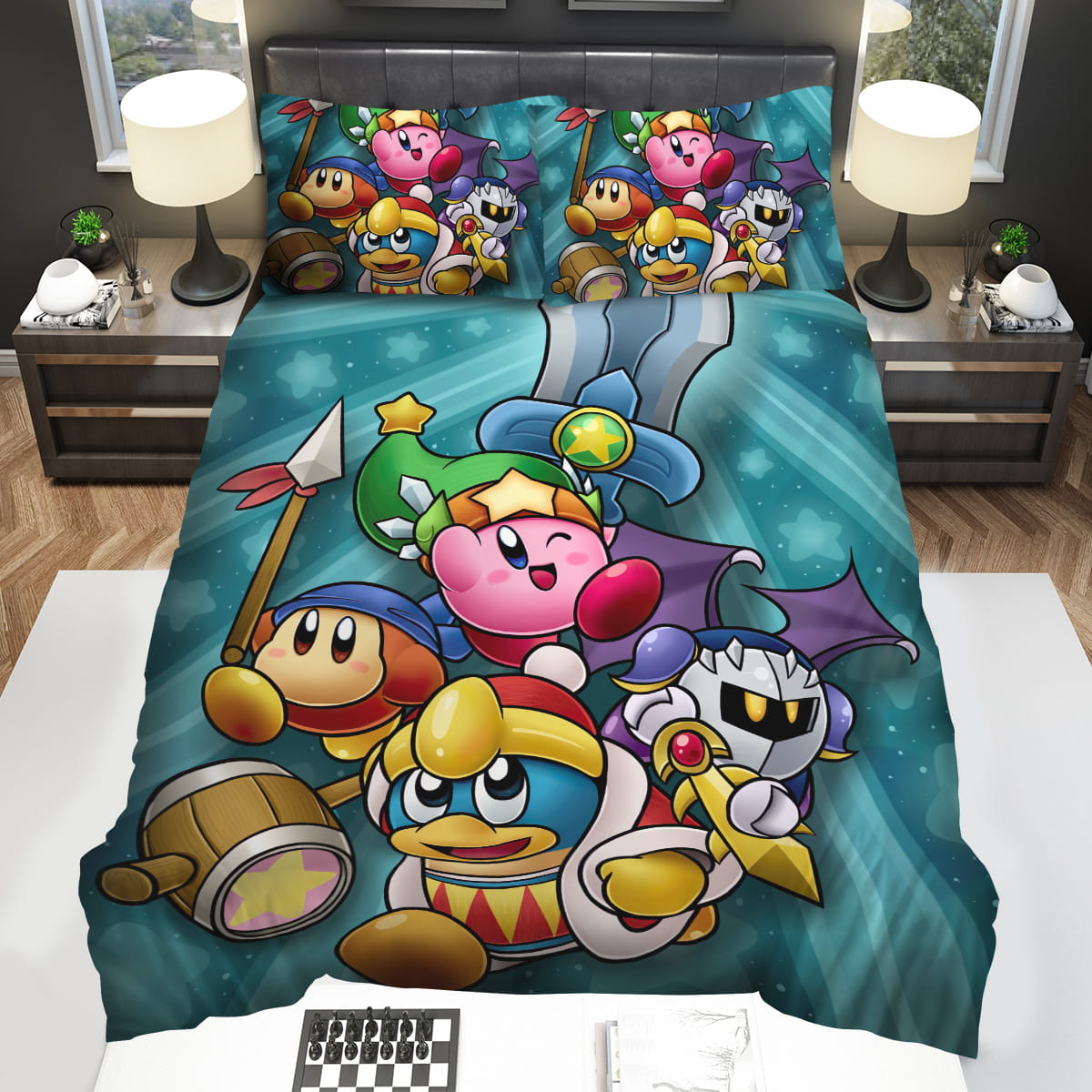 Kirby And Friends With Weapons Bedding Sets Gift For Christmas Thanksgiving Halloween