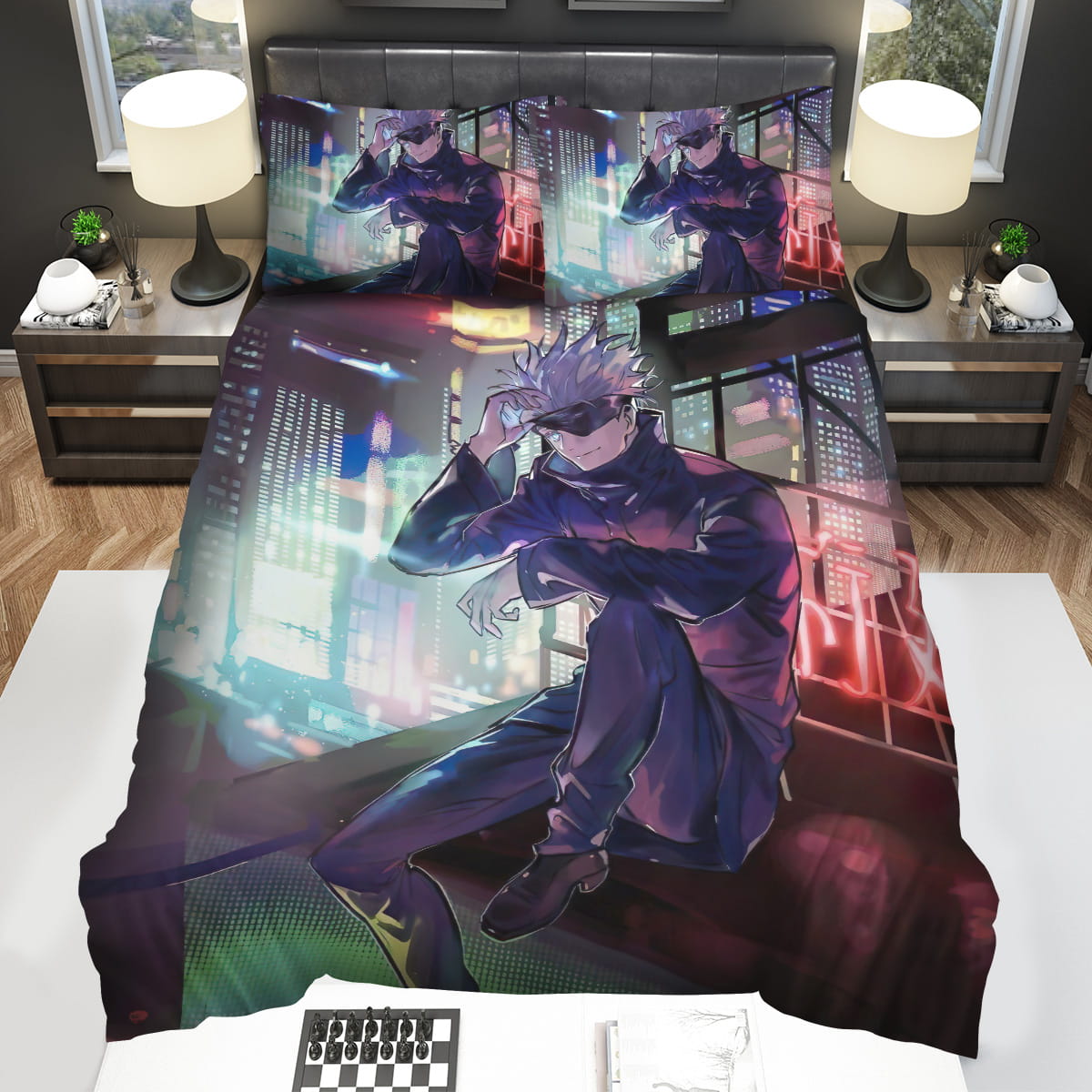Jujutsu Kaisen Gojo Satoru Fan Art Bedding Sets Duvet Cover Flatsheet Pillowcase