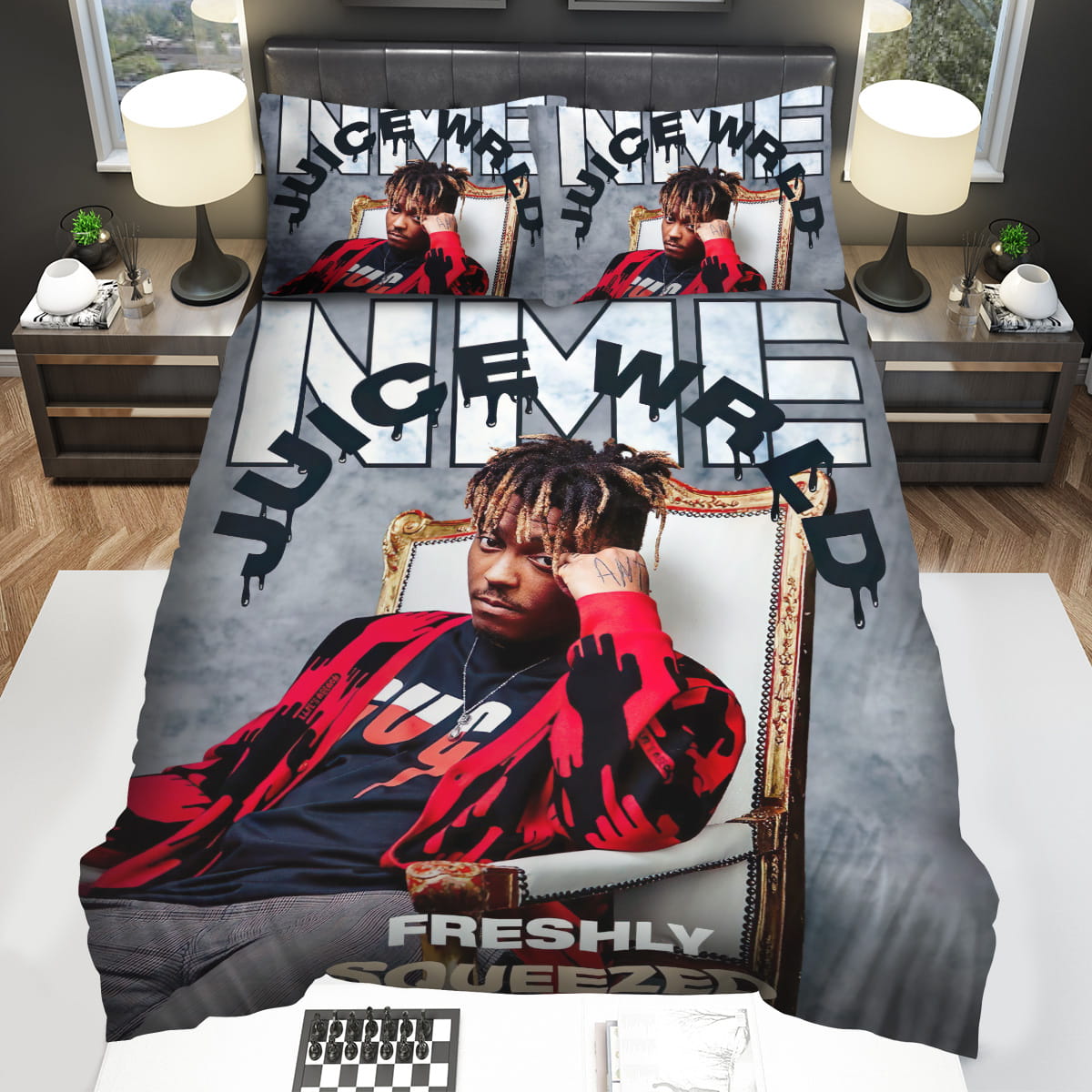 Juice Wrld On Nme Magazine Cover Bedding Sets Gift For Christmas Thanksgiving Halloween