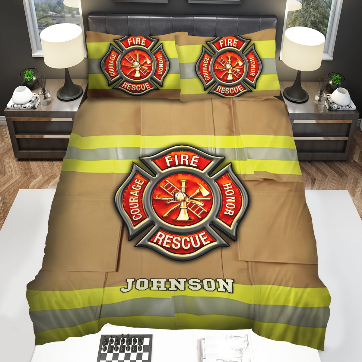 Firefighter Custom Name Bedding Sets Gift For Christmas Birthday Thanksgiving