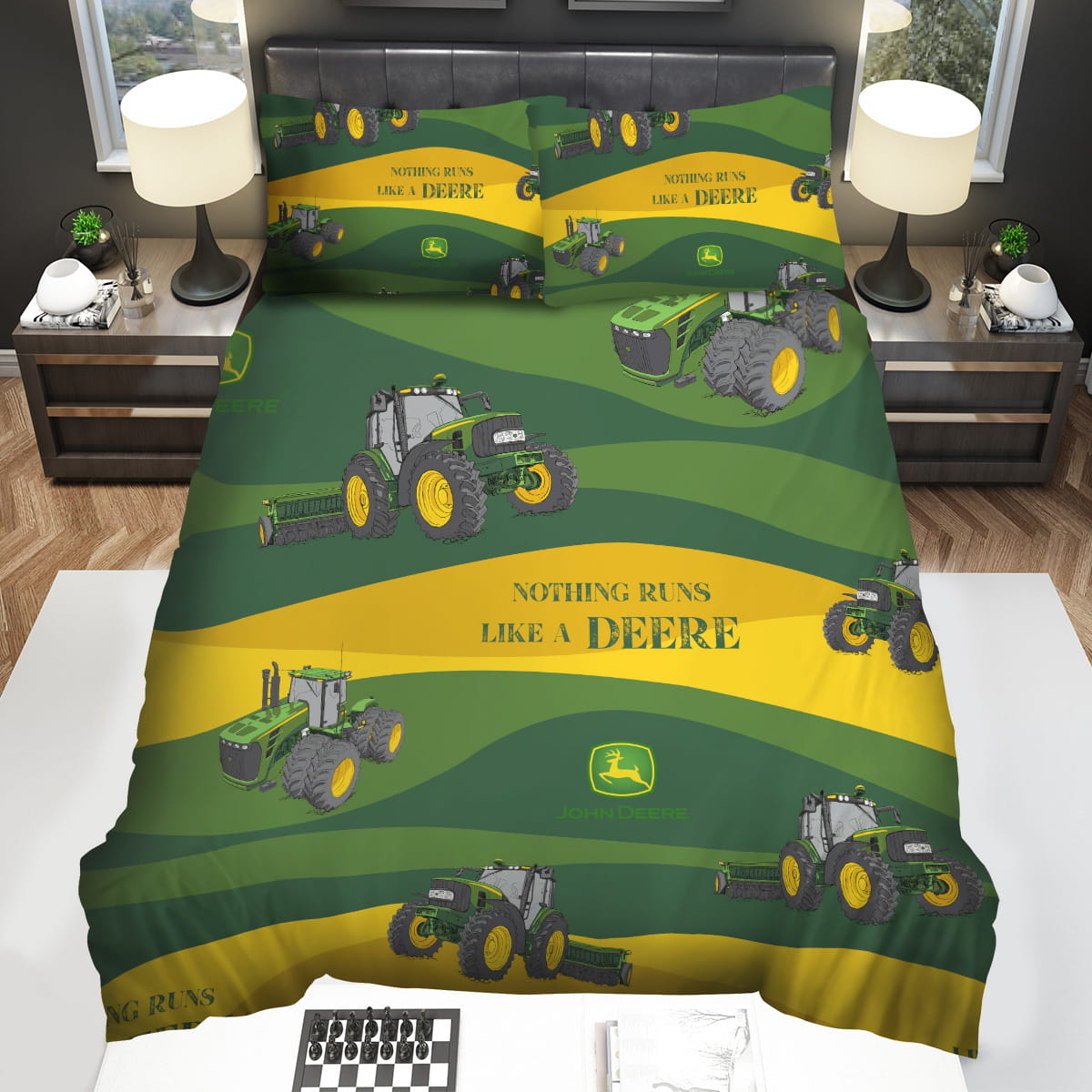 John Deere Pattern Bedding Sets Gift For Christmas Thanksgiving Halloween