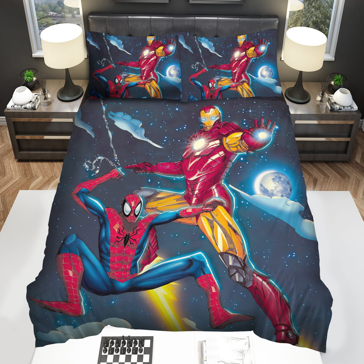 Iron Man & Spider-Man Marvel Outer Space Decorative Bedding Sets with Duvet Cover Flatsheet Pillowcase