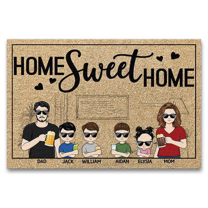 Home Sweet Home Couple Husband Wife Family Custom Doormat