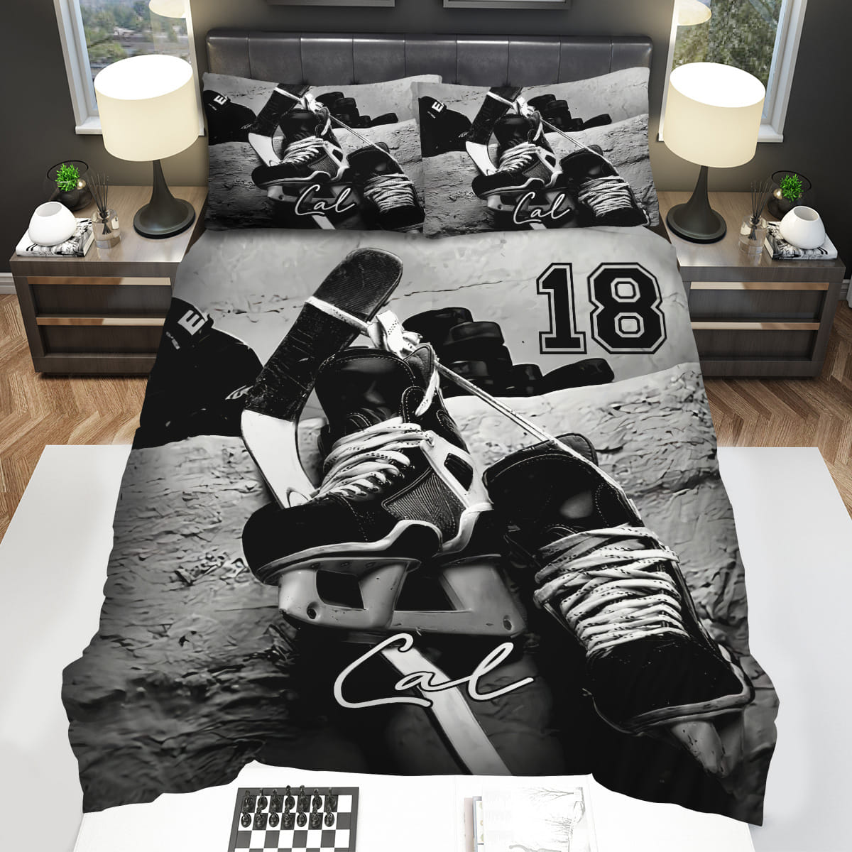 Ice Hockey Personalized Bedding Sets Duvet Cover Flatsheet Pillowcase