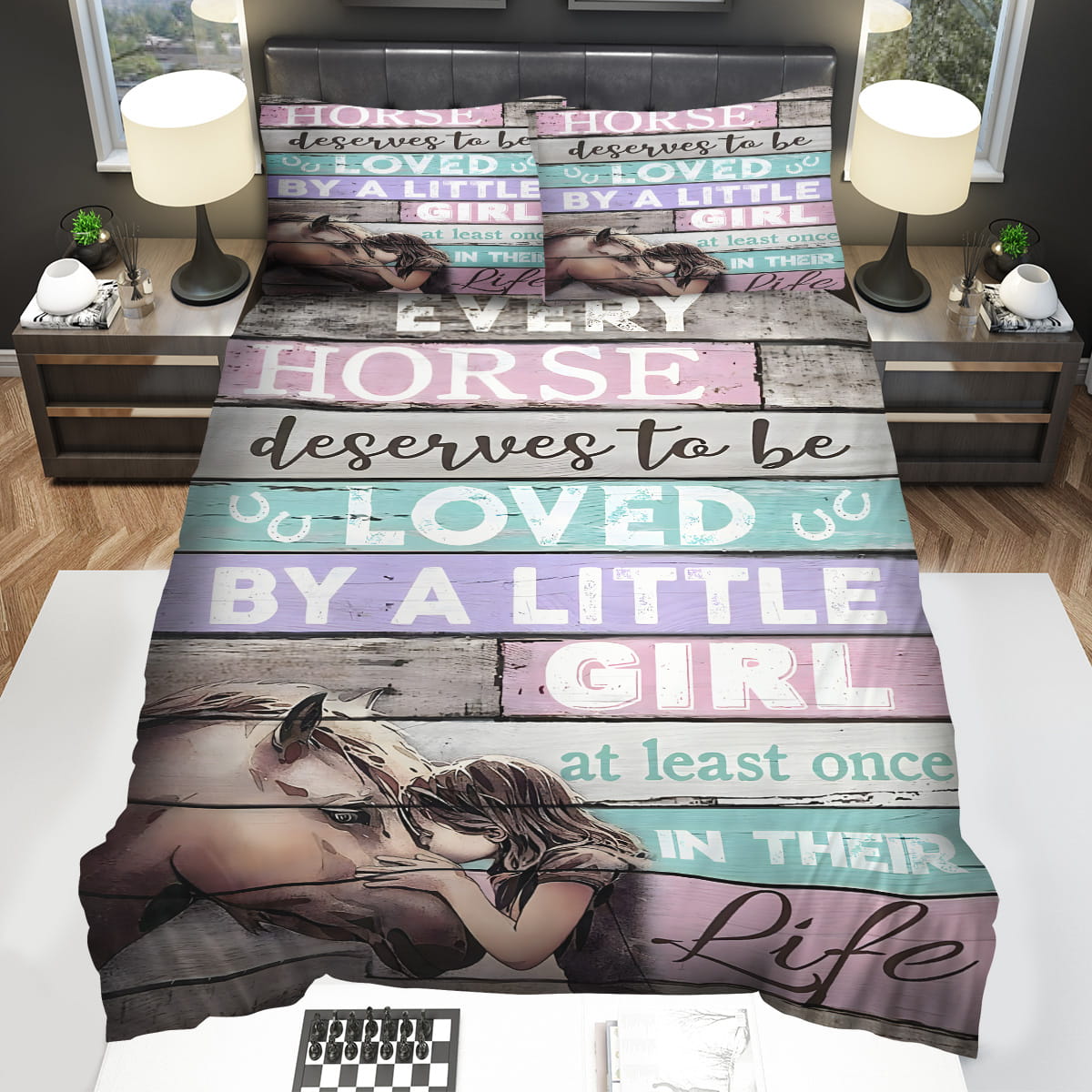 Horse Deserves To Be Loved By Little Girl Bedding Sets Gift For Christmas Thanksgiving Halloween