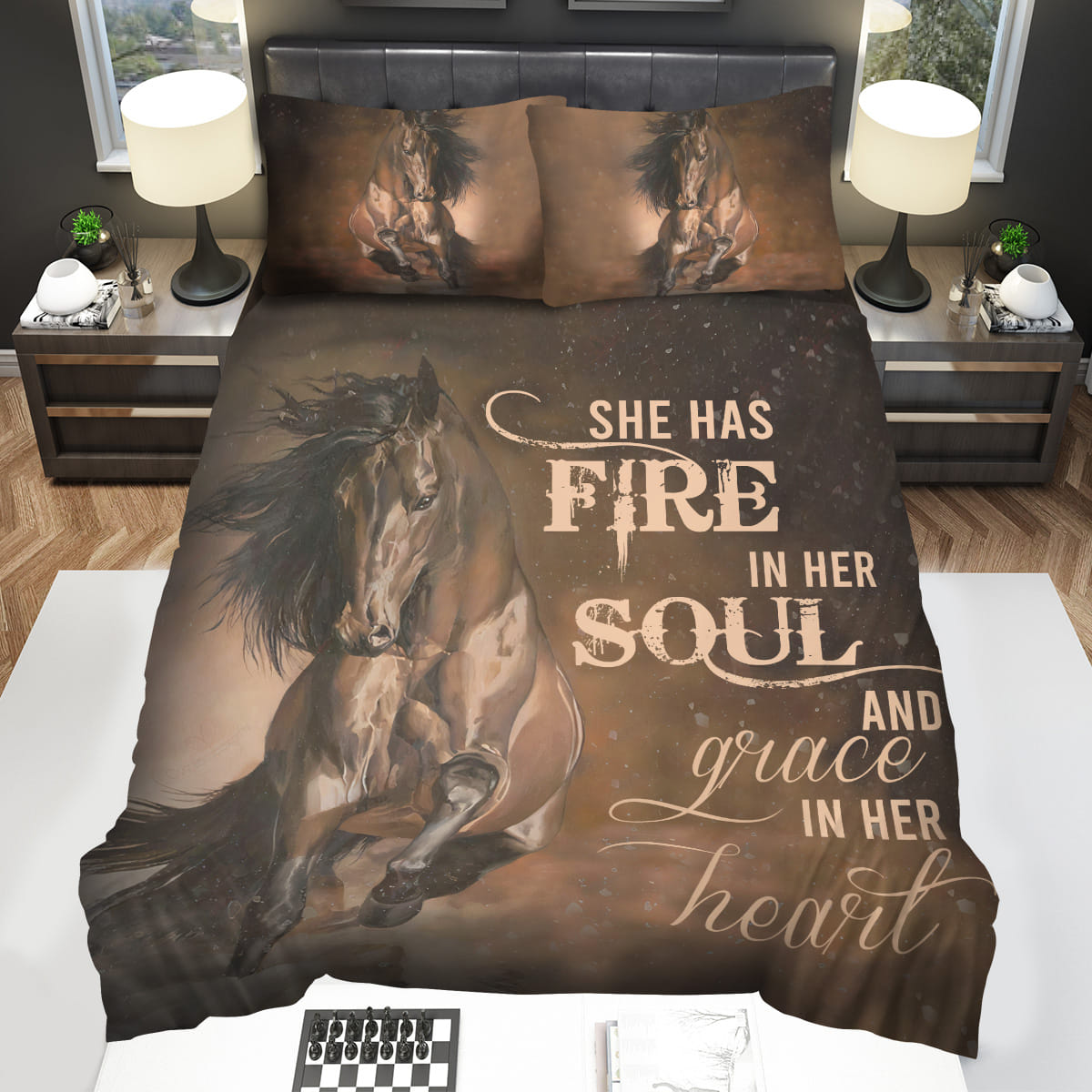 Horse Fire Soul And Heart Decorative Bedding Sets For Fan