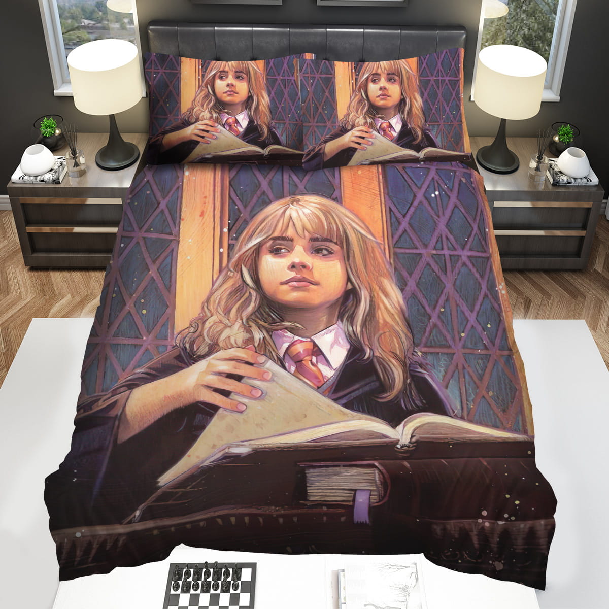 Hermione In The Class Realistic Painting Decorative Bedding Sets with Duvet Cover Flatsheet Pillowcase