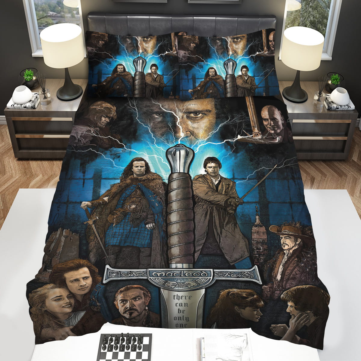 Highlander Movie Poster Art Decorative Bedding Sets with Duvet Cover Flatsheet Pillowcase