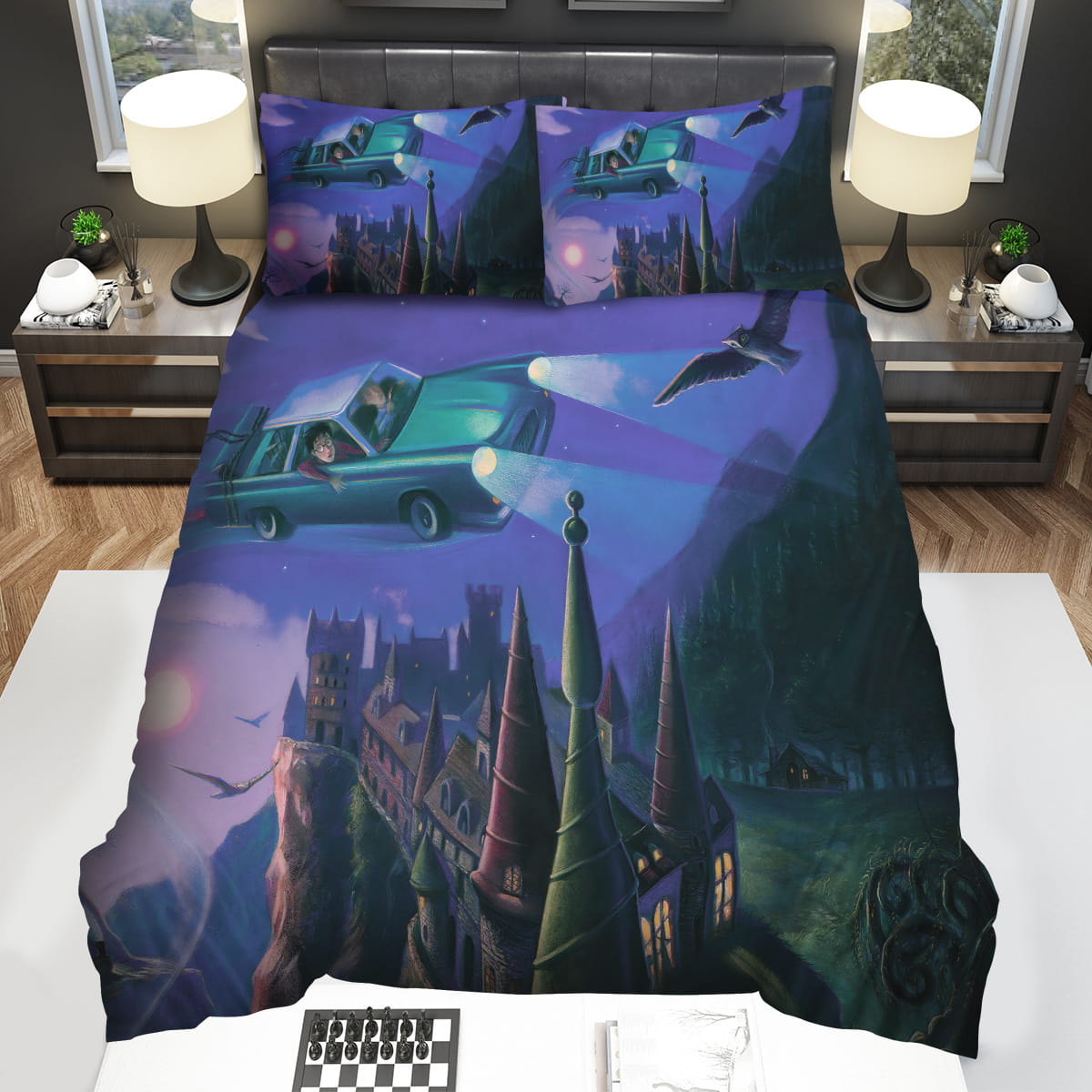 Harry Potter & Rons Hogwarts Journey Flying Ford Anglia Bedding Sets Gift For Christmas Birthday Thanksgiving