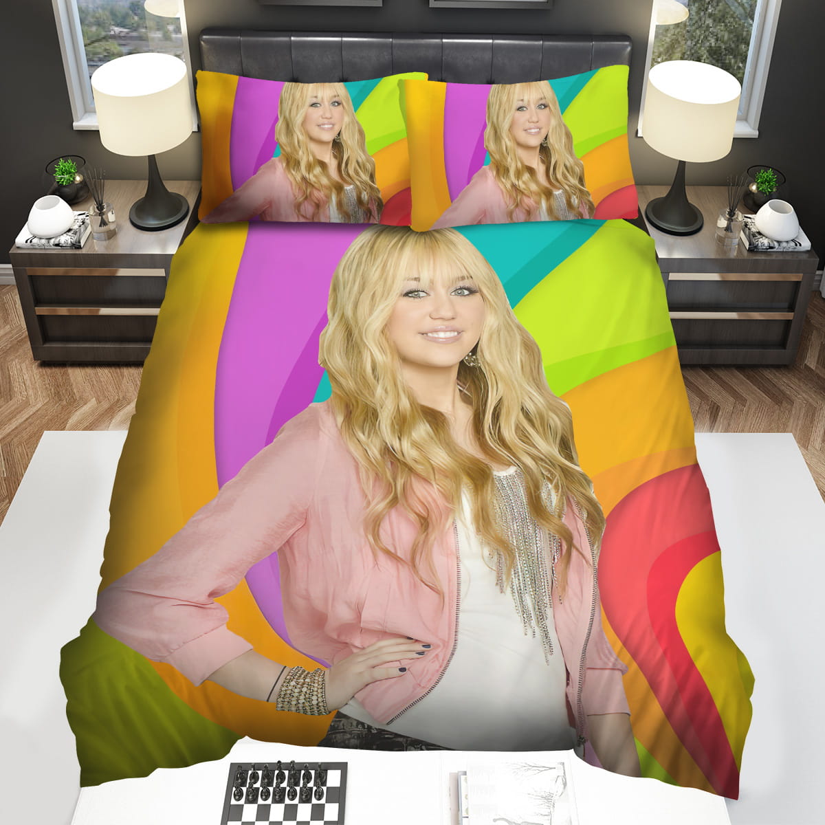 Hannah Montana Forever Colorful Background Bedding Sets Duvet Cover Flatsheet Pillowcase