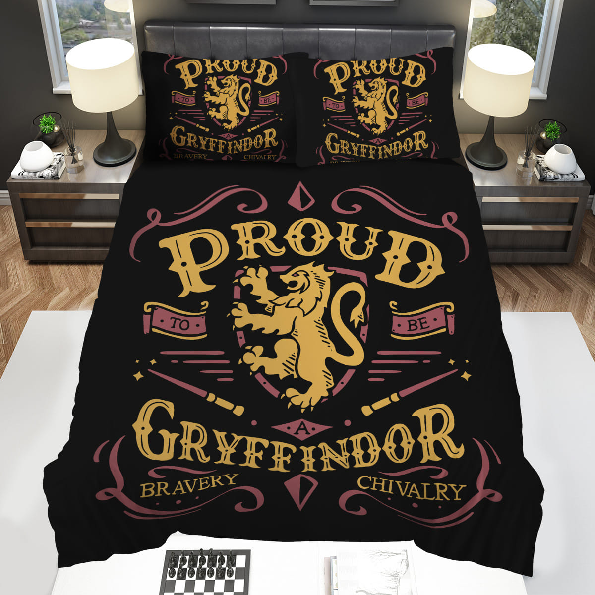 Harry Potter Proud To Be A Gryffindor Bravery And Chivalry Bedding Sets Gift For Christmas Thanksgiving Halloween