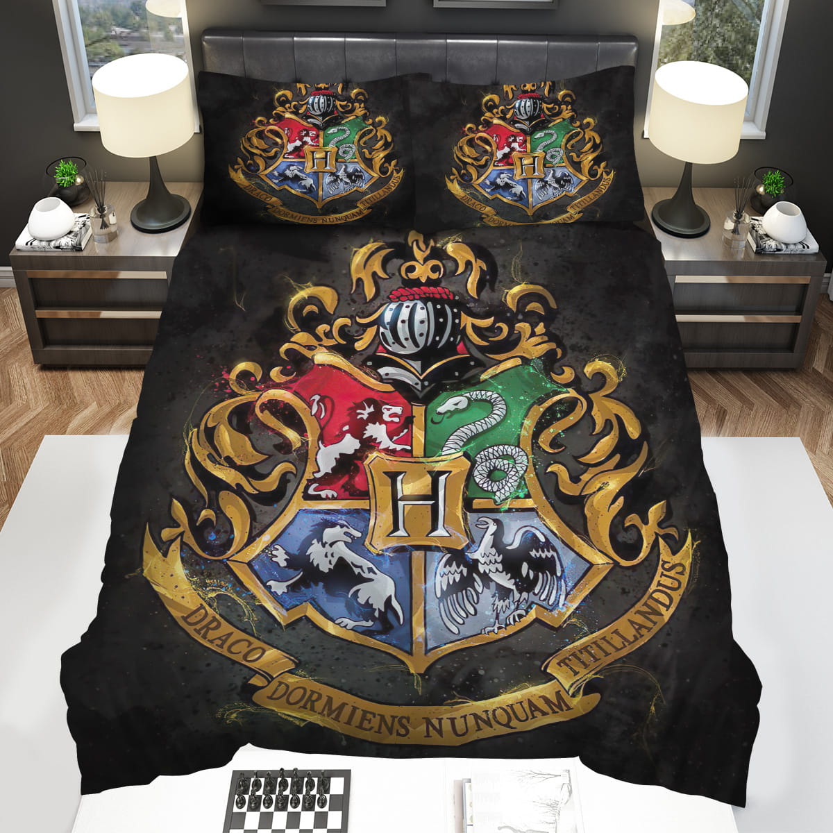 Harry Potter Original Hogwarts Crest Decorative Bedding Sets with Duvet Cover Flatsheet Pillowcase
