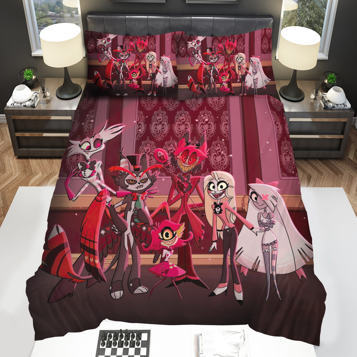 Hazbin Hotel Group Posing Fun Bedding Sets Gift For Christmas Birthday Thanksgiving
