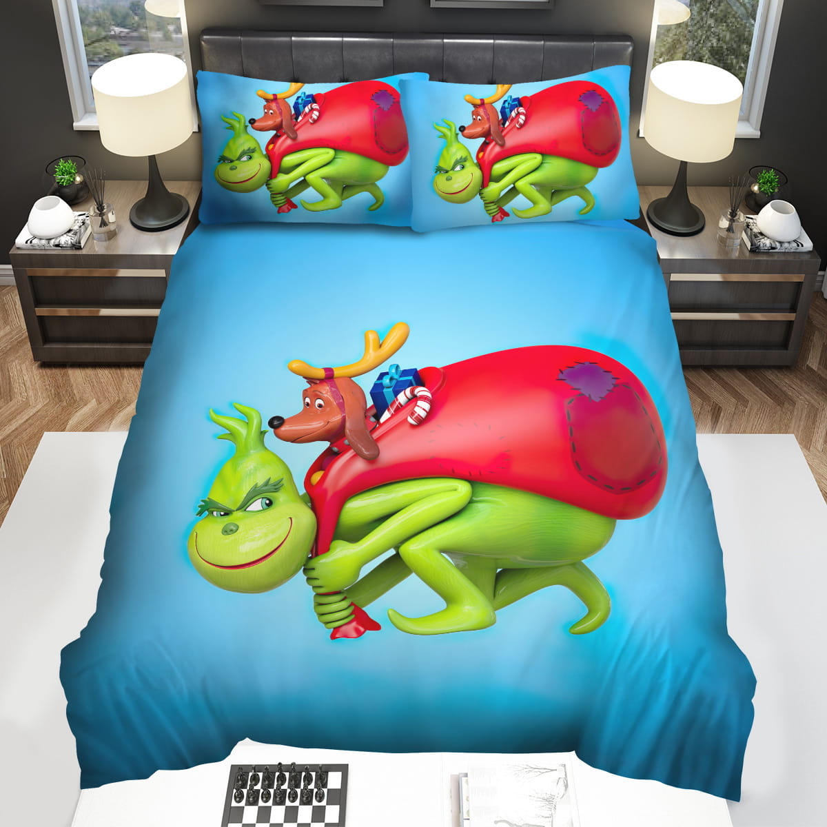 Grinchs Christmas Presents Theft Decorative Bedding Sets For Fan