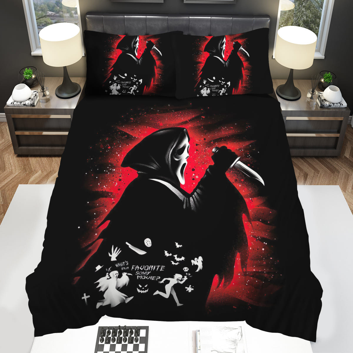 Ghostface Whats Your Favorite Scary Movie Bedding Sets Duvet Cover Flatsheet Pillowcase