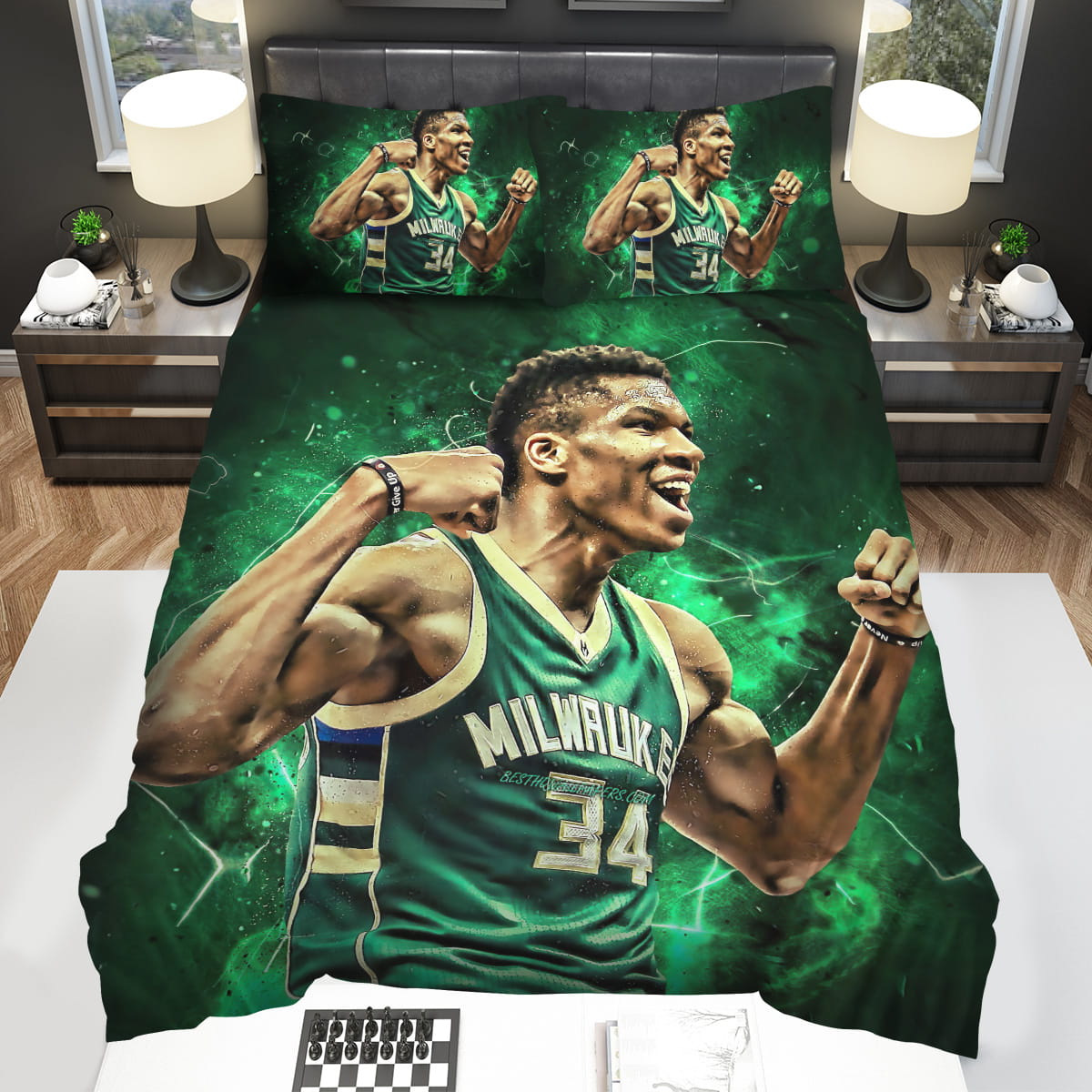 Giannis Antetokounmpo Milwaukee Bucks Muscles Photo Bedding Sets Gift For Christmas Birthday Thanksgiving