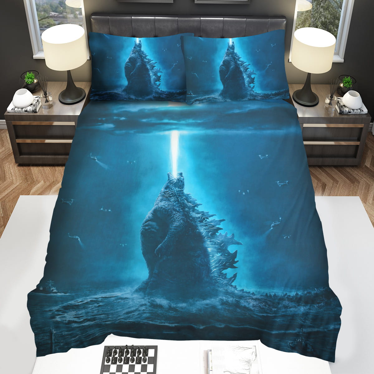 Godzilla Releases Atomic Breath In The Sky Bedding Sets Gift For Christmas Birthday Thanksgiving