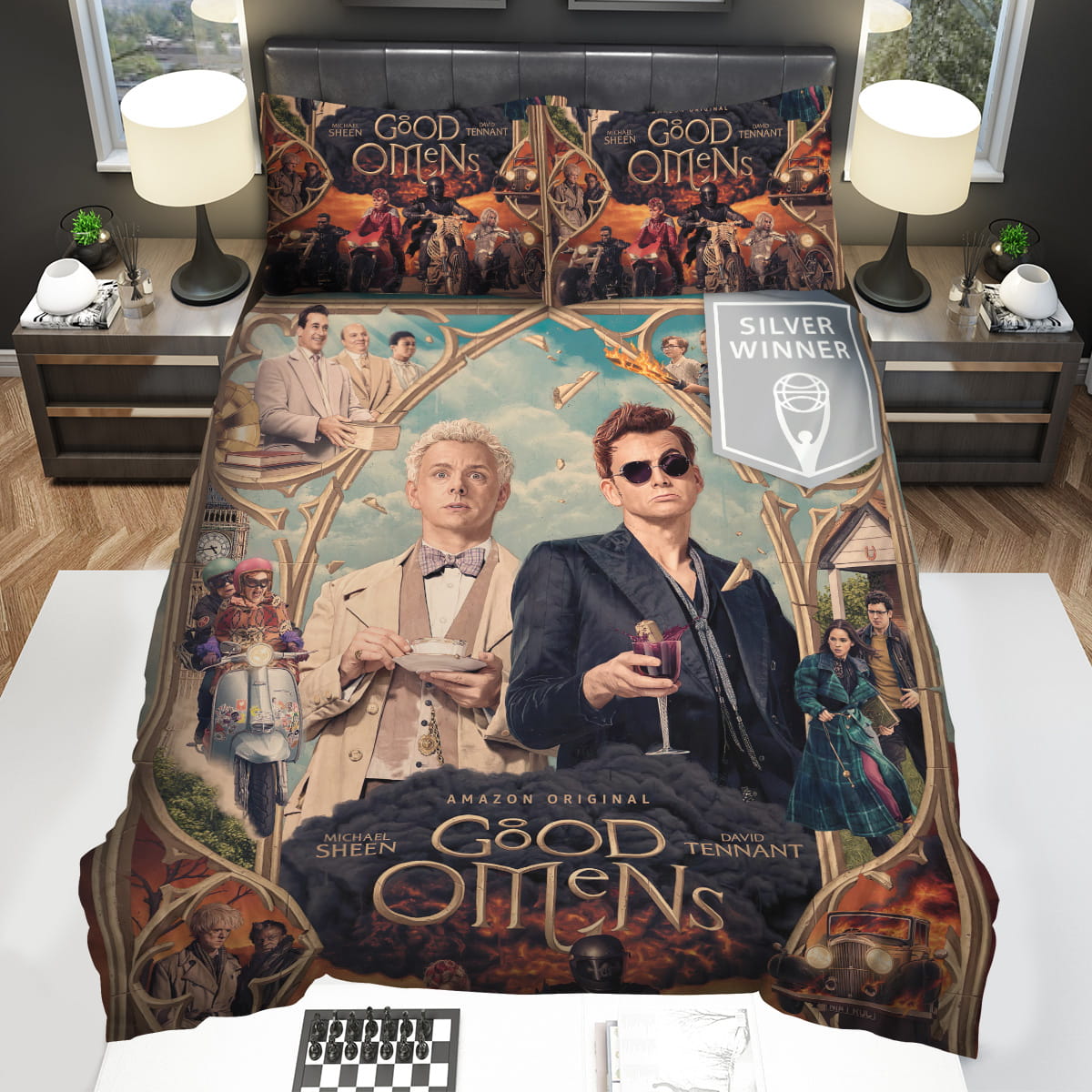 Good Omens Movie Poster 4 Decorative Bedding Sets with Duvet Cover Flatsheet Pillowcase