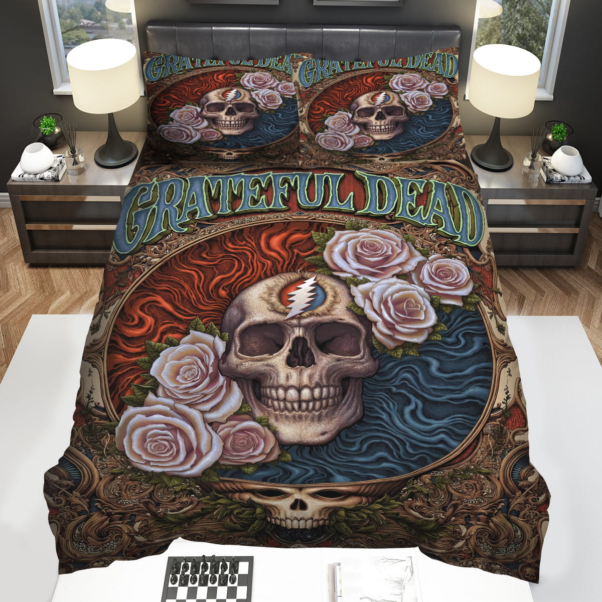 Grateful Dead Decorative Bedding Sets with Duvet Cover Flatsheet Pillowcase