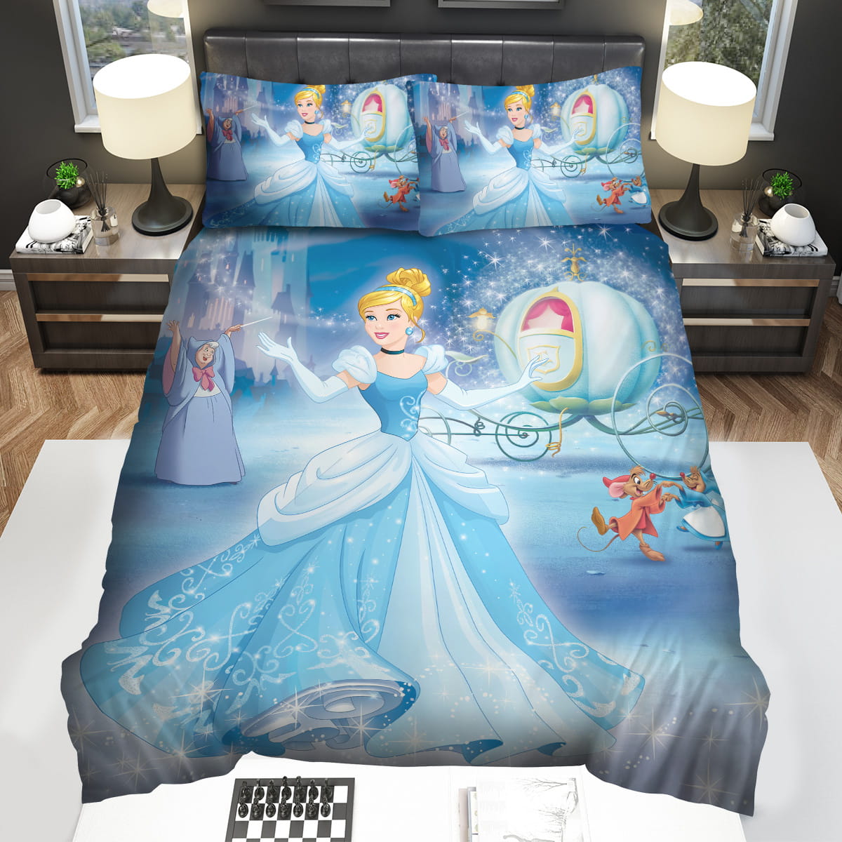Disney Princess Cinderellas Fairy Godmothers Magic Bedding Sets Gift For Christmas Thanksgiving Halloween