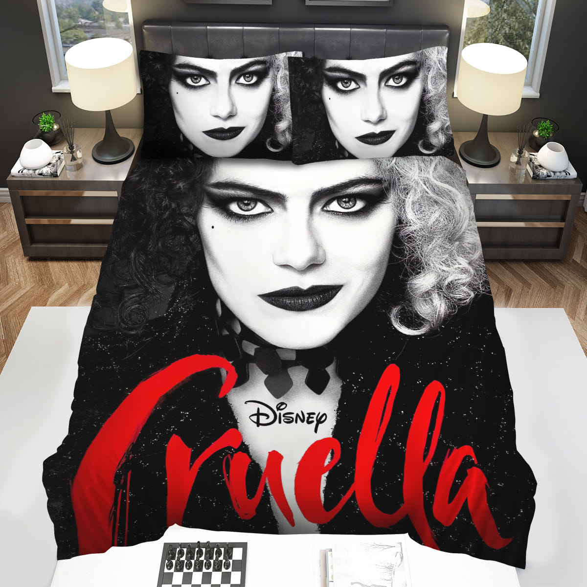 Cruella Movie Poster Decorative Bedding Sets with Duvet Cover Flatsheet Pillowcase