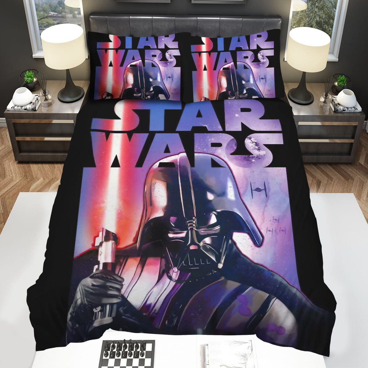 Darth Vader With His Lightsaber In Star Wars Posters Decorative Bedding Sets with Duvet Cover Flatsheet Pillowcase