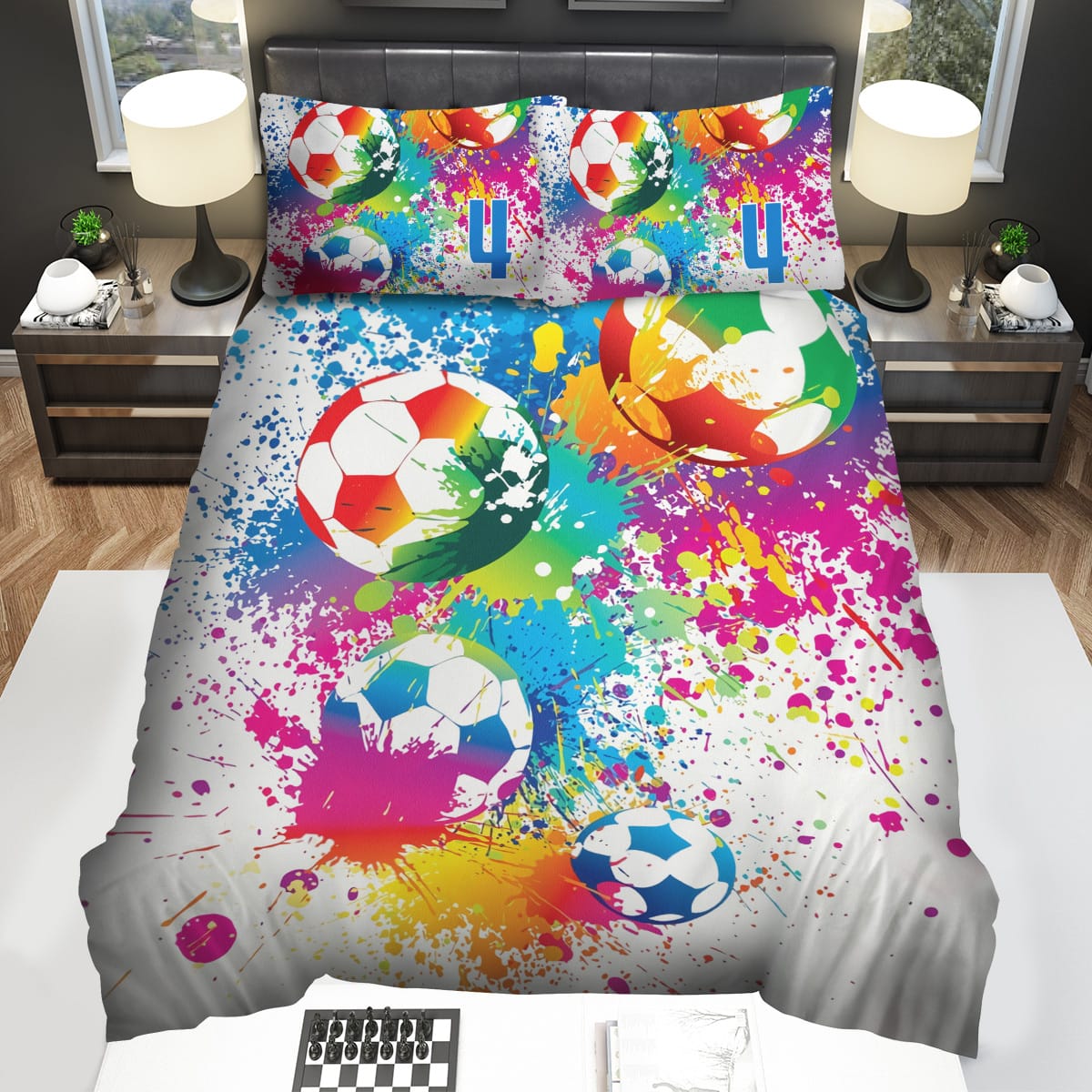Soccer Ball Custom Name Bedding Sets Duvet Cover Flatsheet Pillowcase