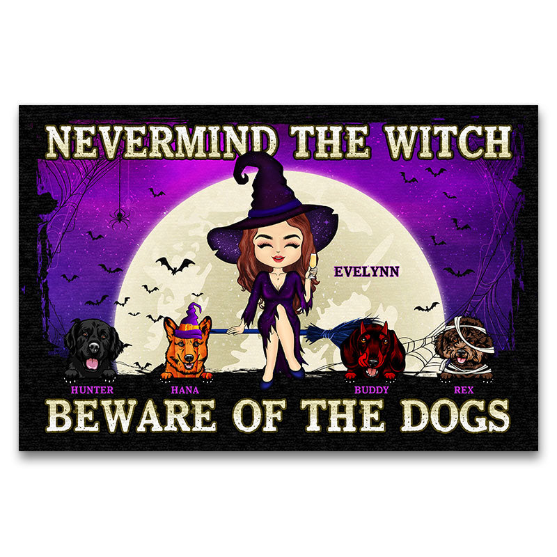 Never Mind The Witch Gift For Dog Lovers Custom Doormat