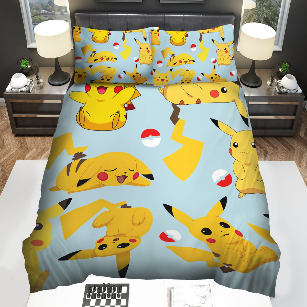 Pikachu Pokemon Decorative Bedding Sets with Duvet Cover Flatsheet Pillowcase