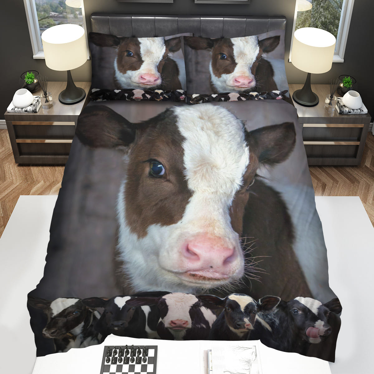 Cows Decorative Bedding Sets with Duvet Cover Flatsheet Pillowcase