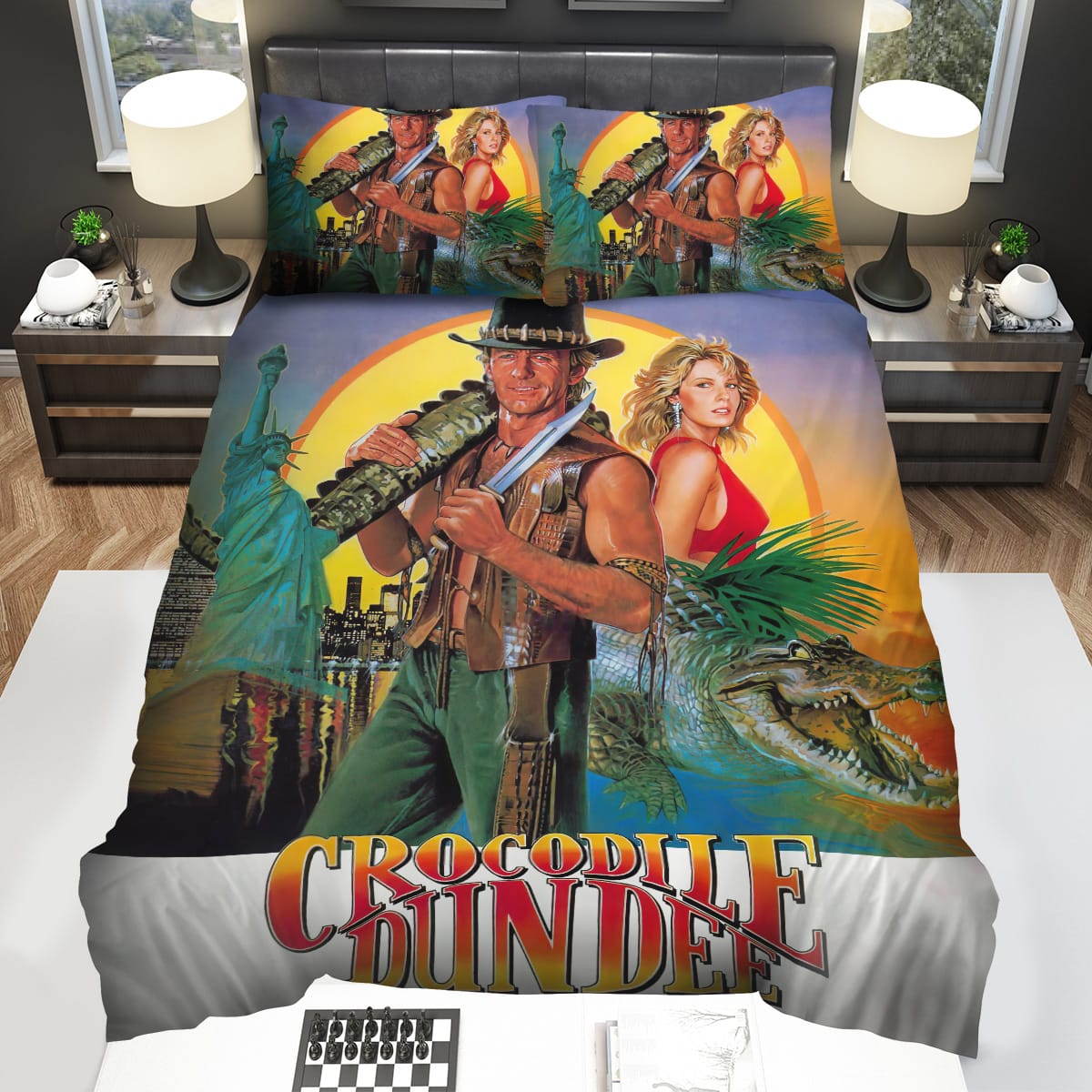 Crocodile Dundee 1986 Poster Movie Posters Bedding Sets Gift For Christmas Birthday Thanksgiving