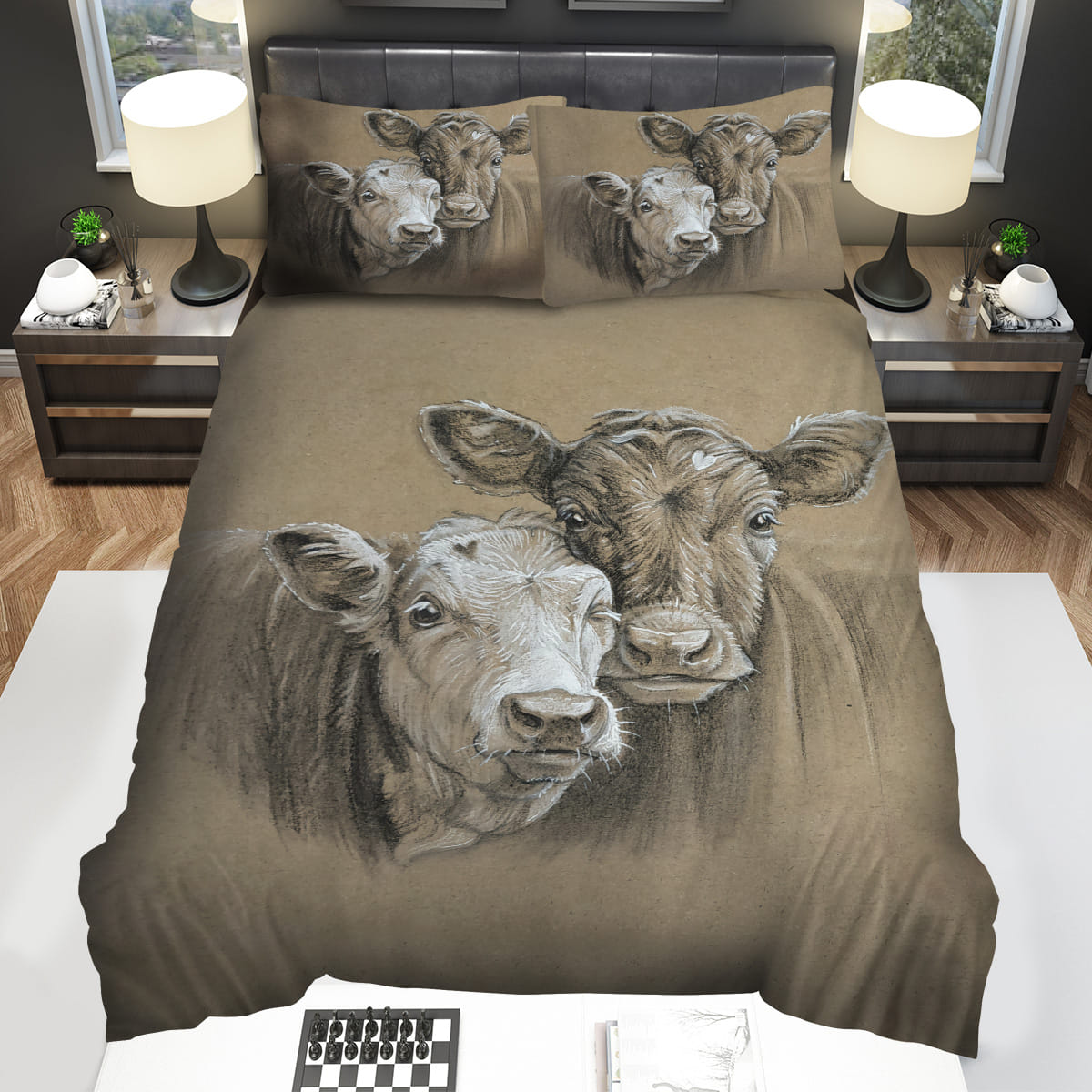 Cow Couple Bedding Sets Duvet Cover Flatsheet Pillowcase